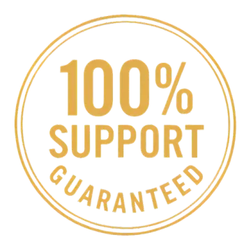 100% support guaranteed seal
